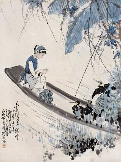 宋吟可 1978年作 渔妇 立轴